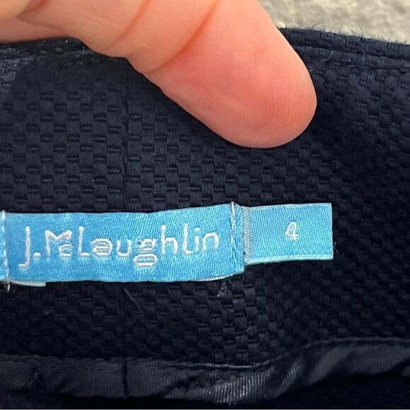 J. McLaughlin Weston Solid 2 Zip Front Textured Trouser Pant in Dark Navy size 4 - Picture 12 of 13